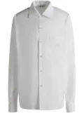 Bally embroidered logo cotton button-up shirt - White