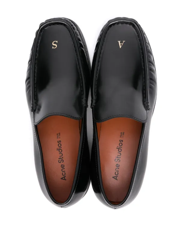 Acne Studios レザーローファー | ブラック | FARFETCH JP