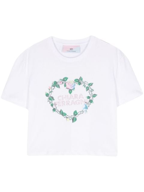 Chiara Ferragni rhinestone-logo cotton T-shirt