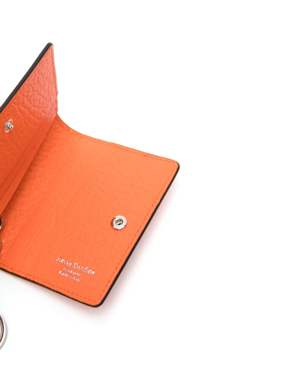 Acne Studios Folded Leather Wallet In 橘色