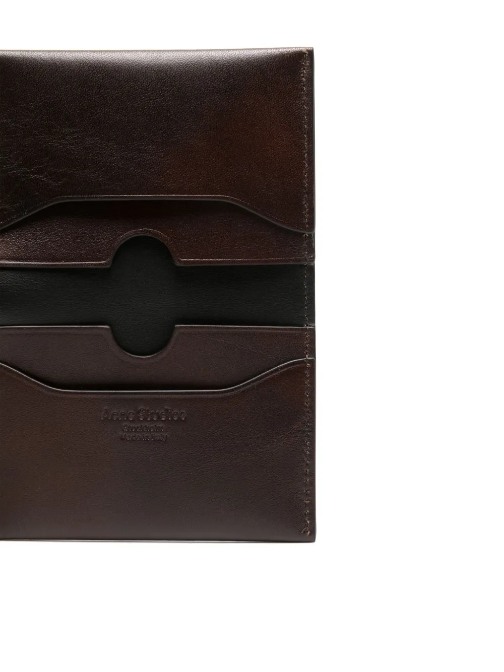 Acne Studios Folded Card Holder In Brown