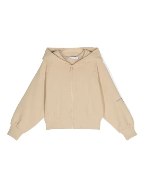 Calvin Klein Kids logo-print zipped hoodie