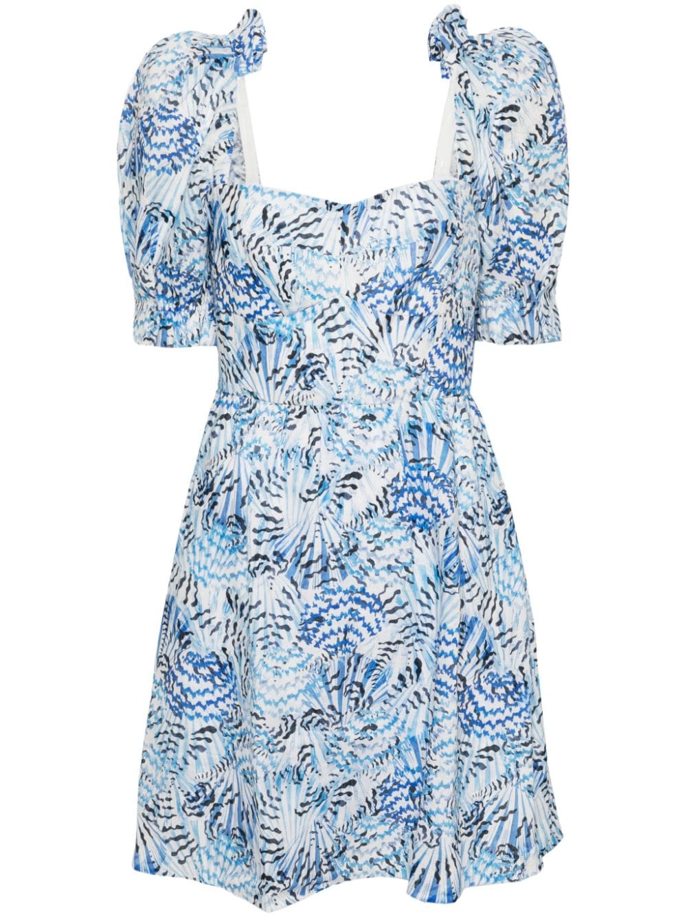 Saloni Mini-jurk met abstracte print Wit