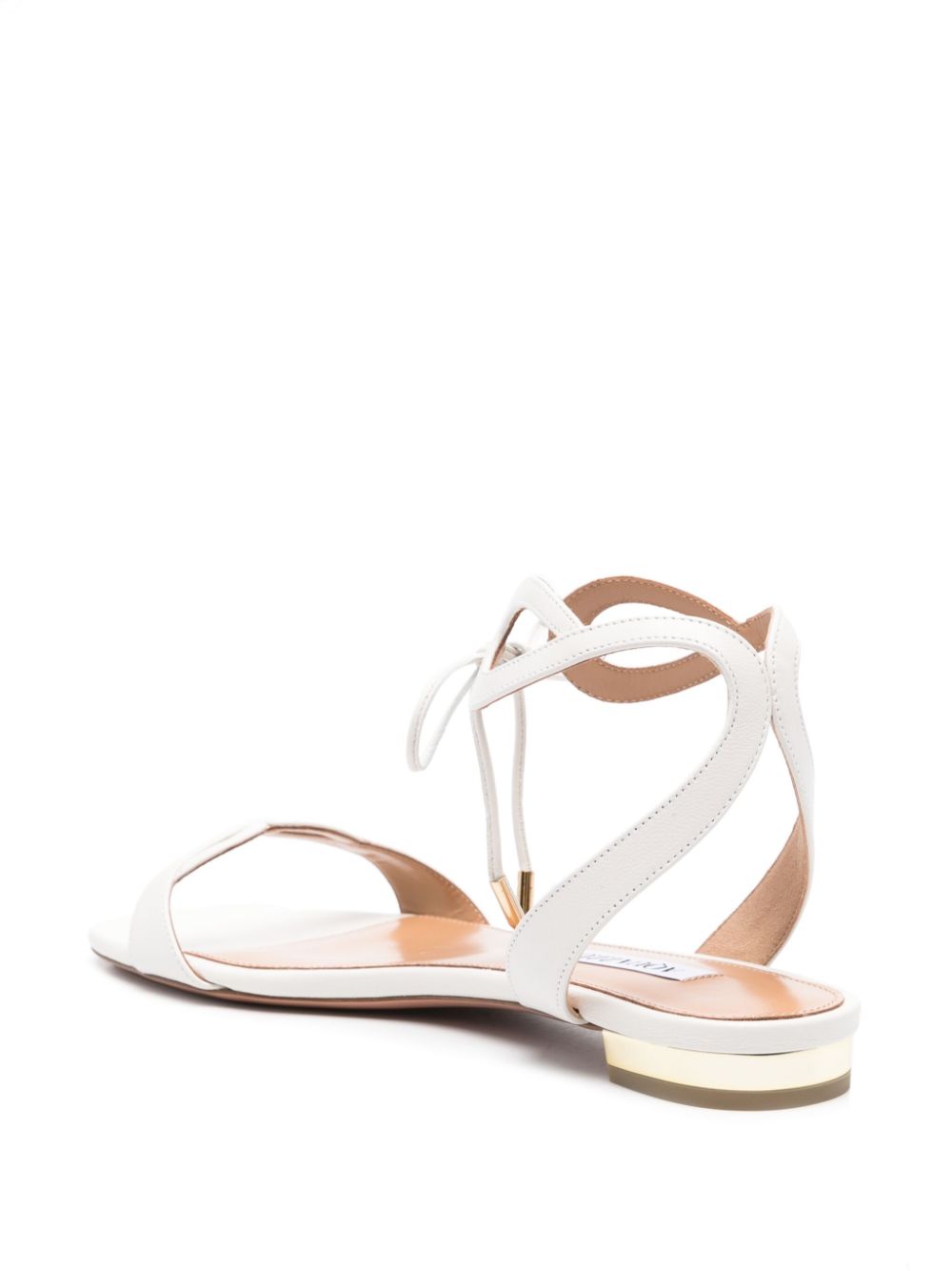 Aquazzura Tessa flat leather sandals White