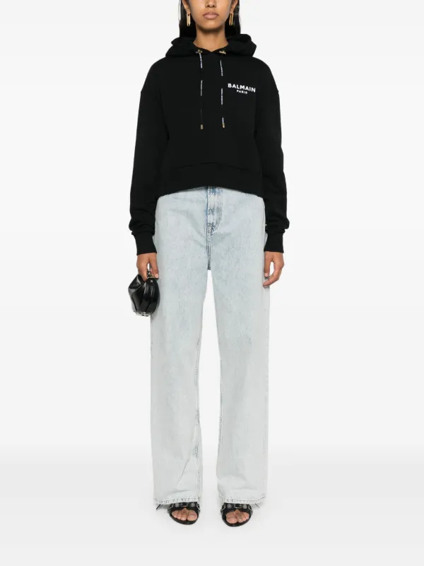 Balmain ロゴパーカー ブラック Balmain ロゴ パーカー | ブラック | FARFETCH JP