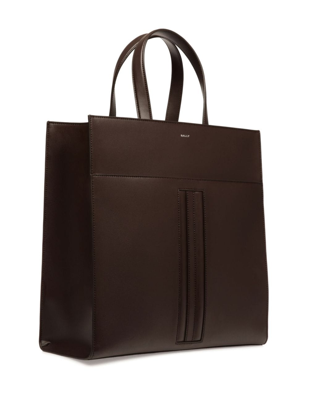 Shop Bally Logo-print Leather Tote Bag In Brown