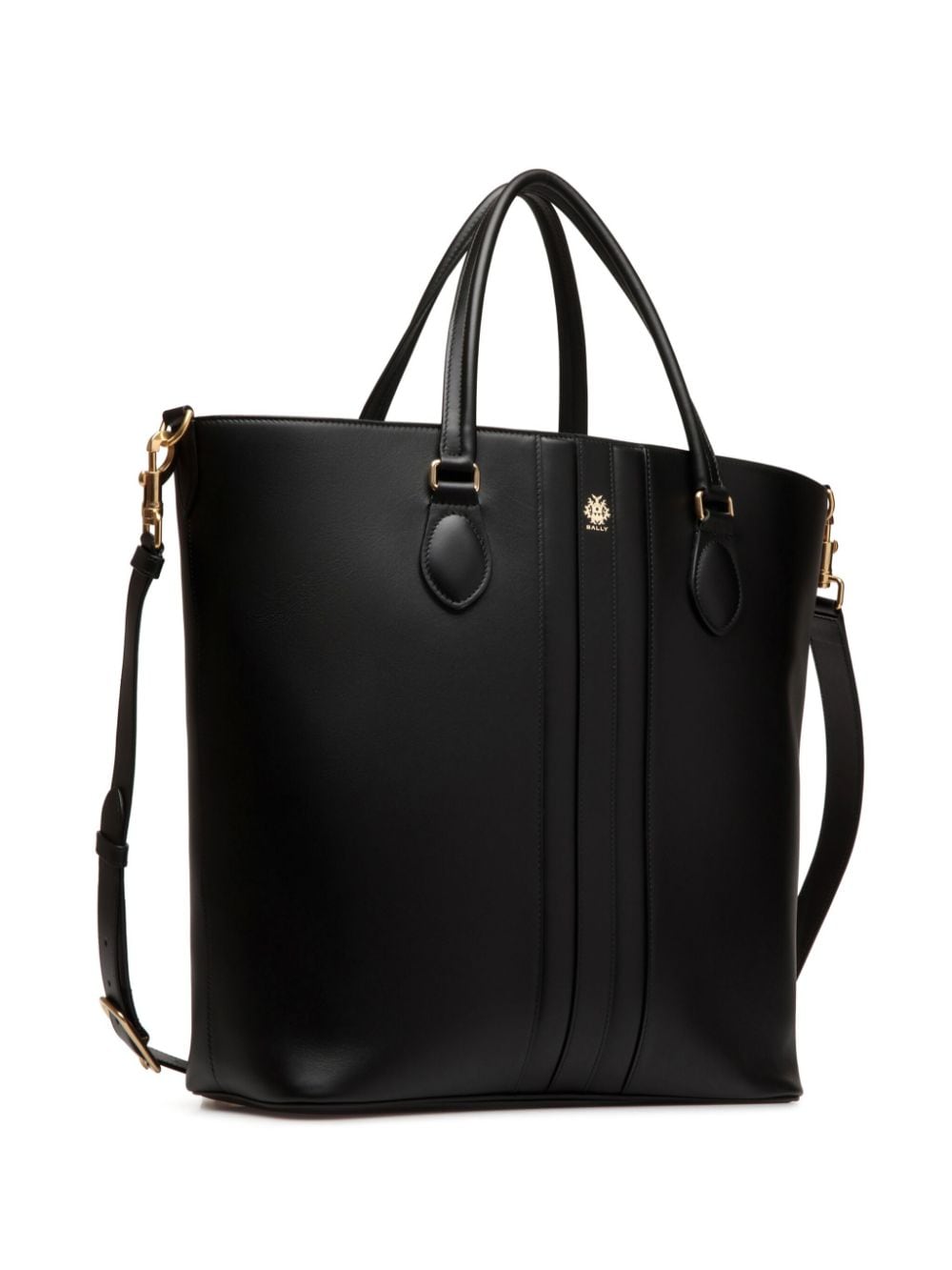 Shop Bally Leather Tote Bag In Black