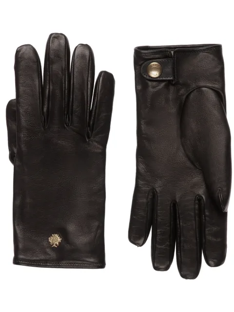 Bally guantes con placa del logo