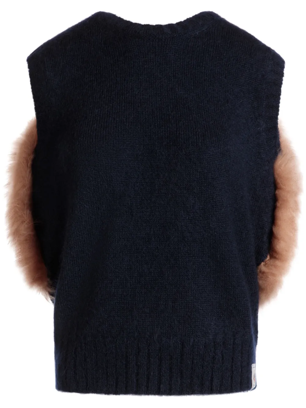 Bally faux-fur knitted top – Blue