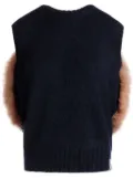 Bally faux-fur knitted top - Blue