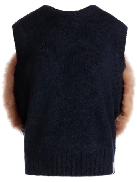 Bally faux-fur knitted top