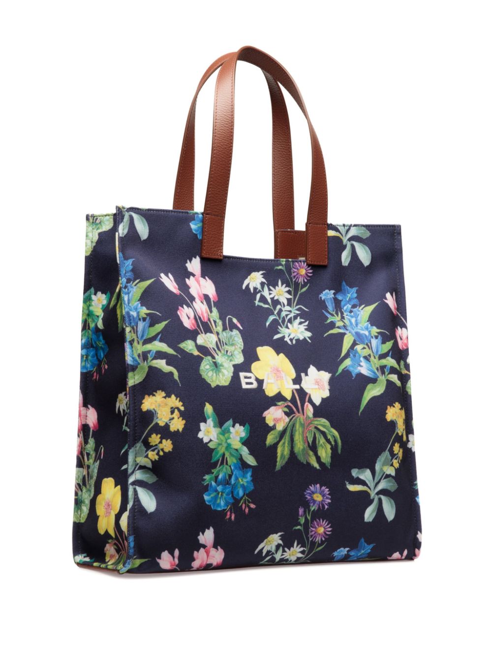 Shop Bally Easy Floral Print Tote Bag In Blue