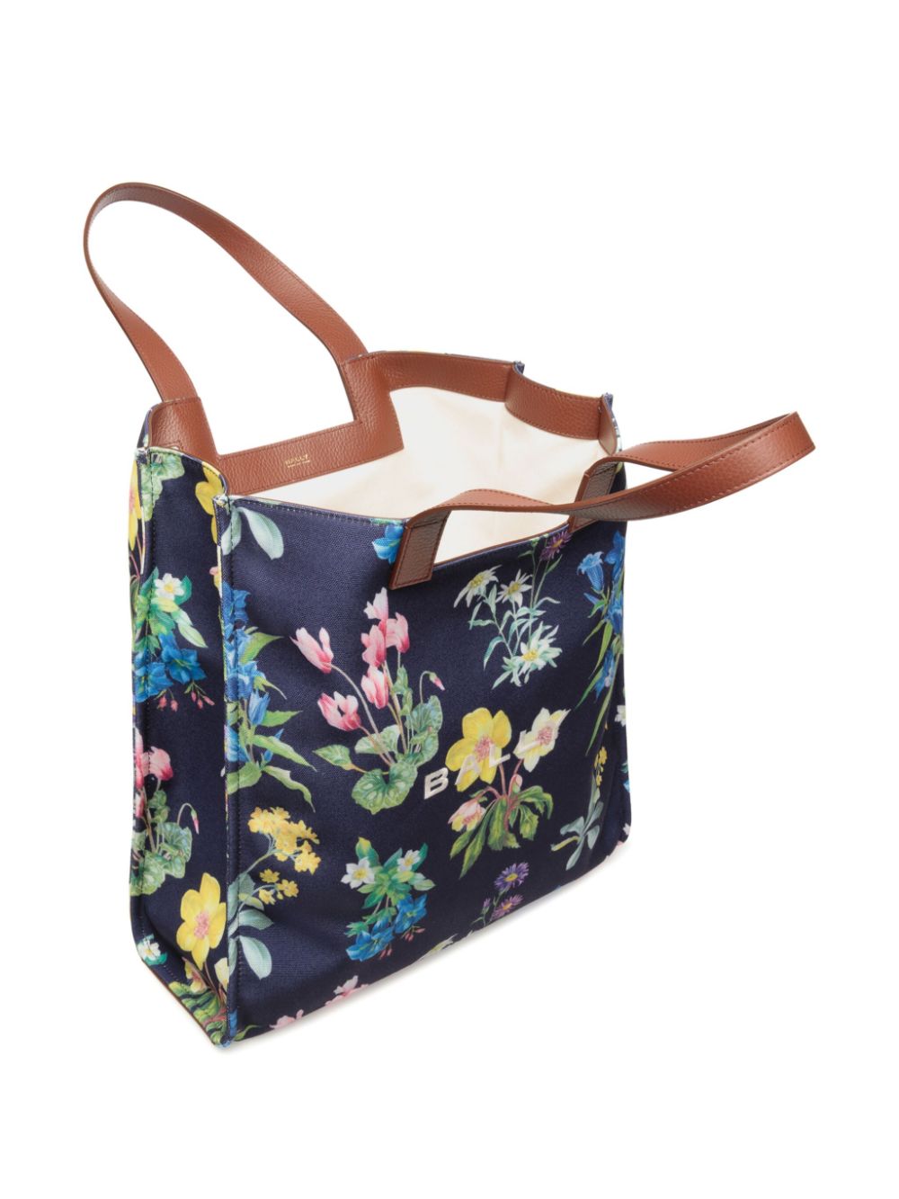 Shop Bally Easy Floral Print Tote Bag In Blue