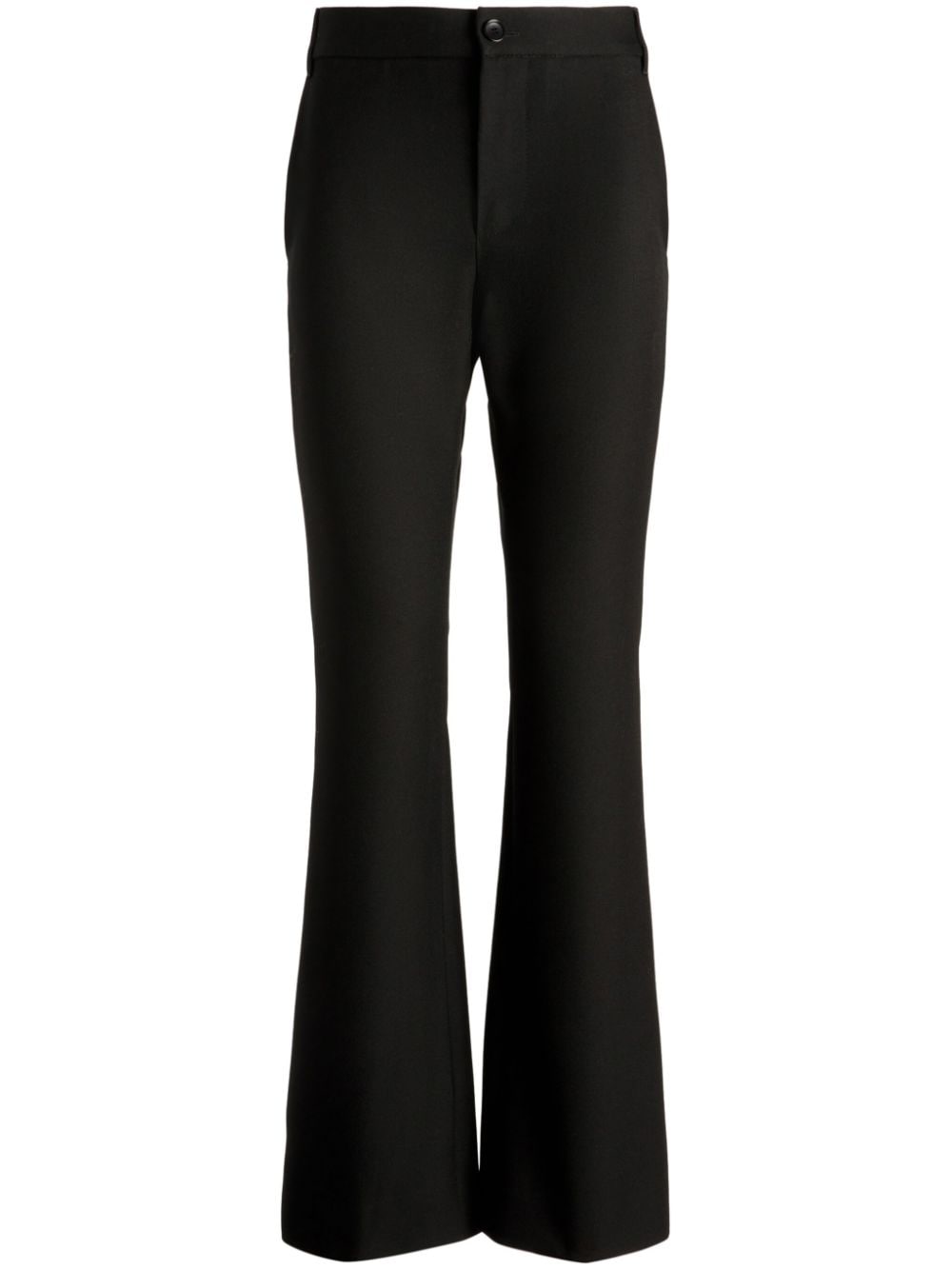 Shop Bally Wool Flared Trousers In Black