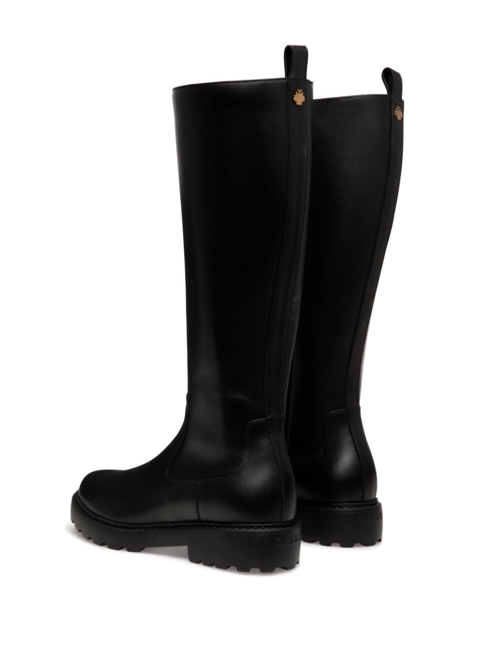 Shop Bally Logo-plaque Leather Boots In Black