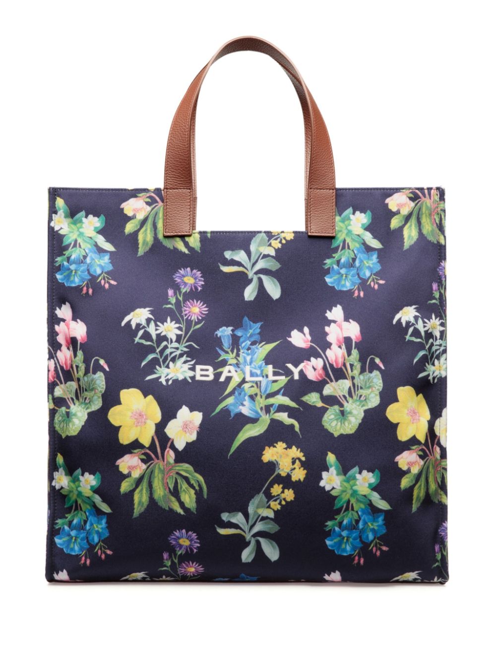 Bally Floral Print Tote Bag In Blue