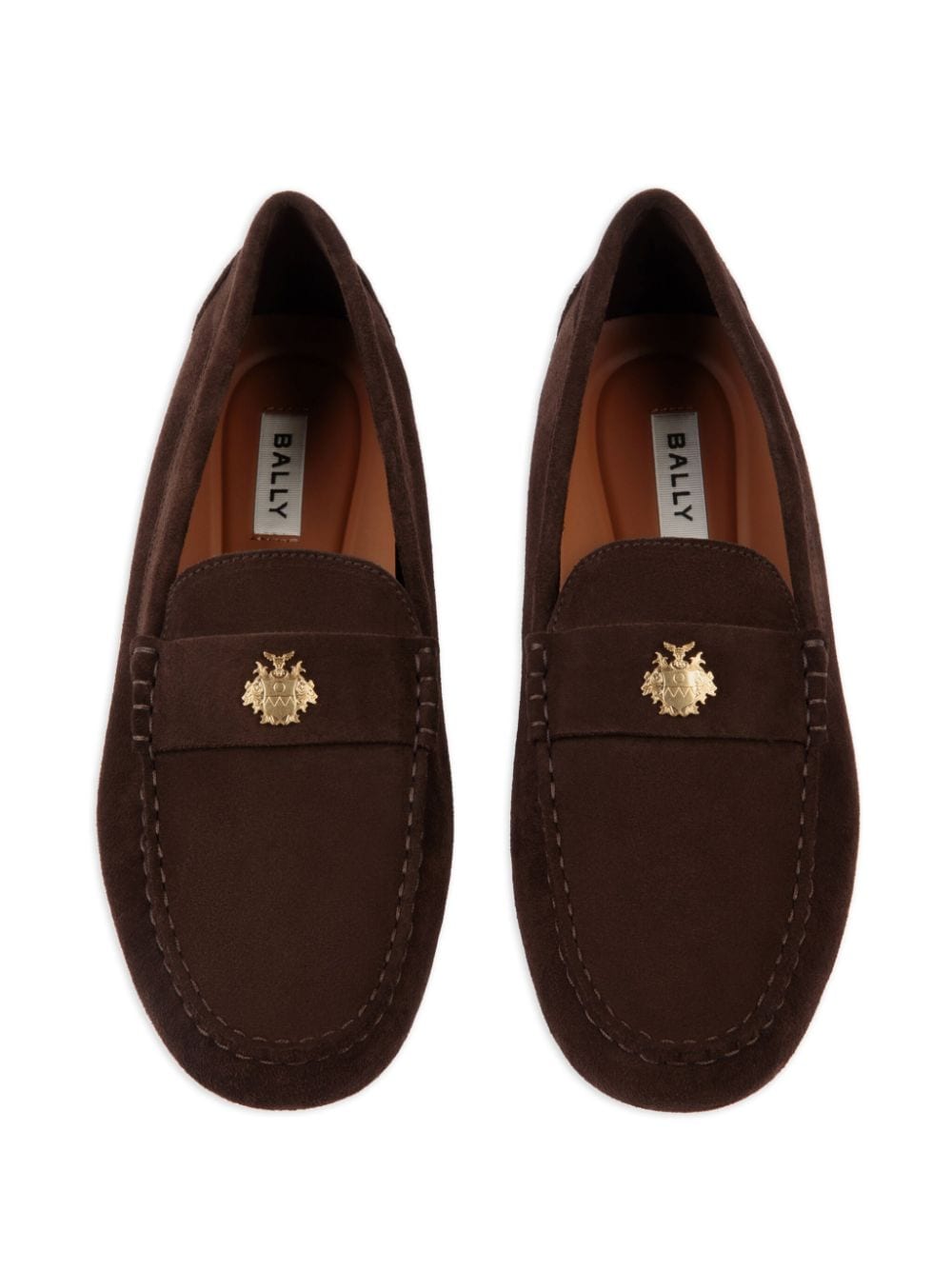 Shop Bally Logo-plaque Loafers In Braun