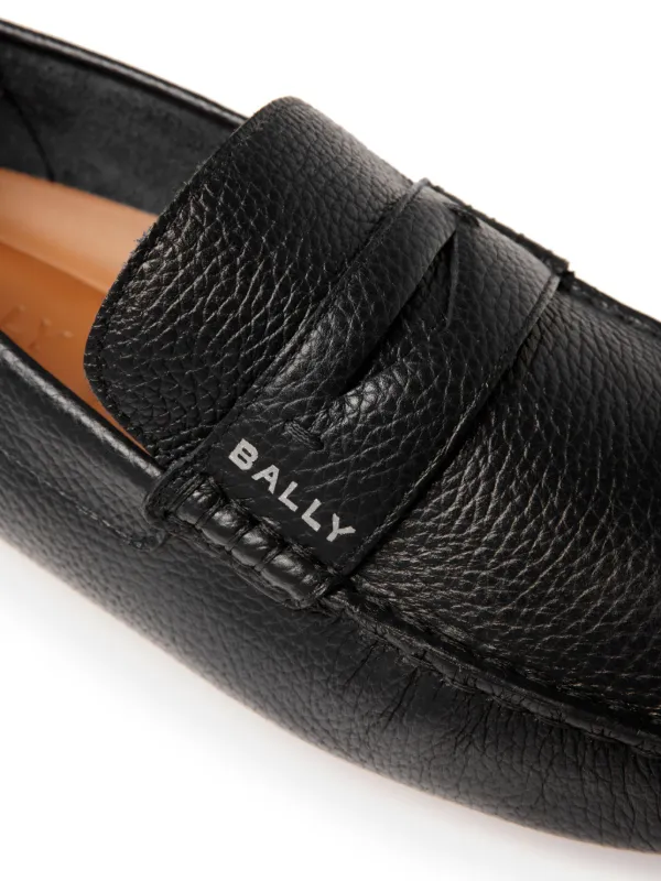 Bally Pilot Driver Loafer Aus Strukturiertem Leder Schwarz FARFETCH DE