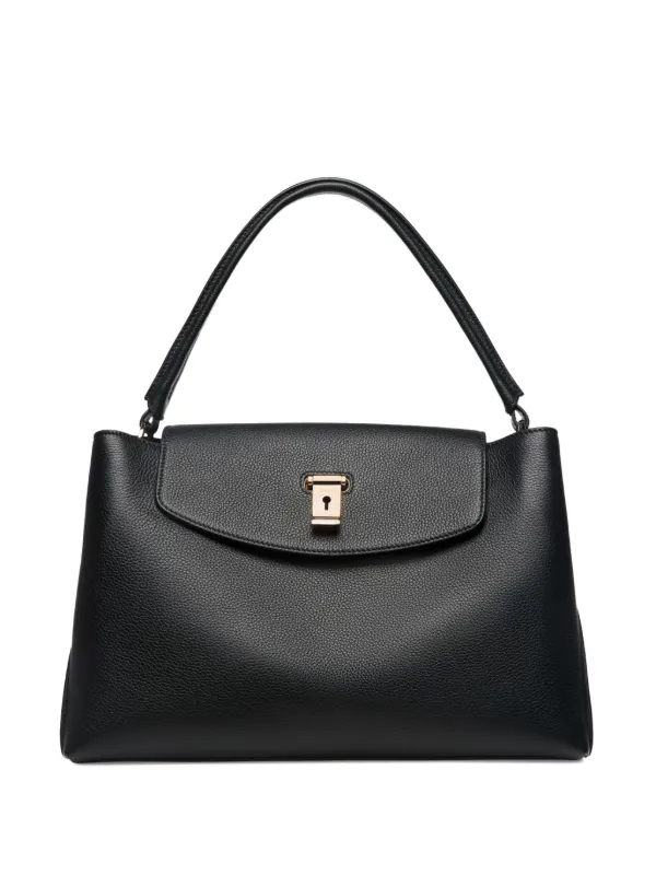 Bally Lock Me Leather Tote Bag in Black