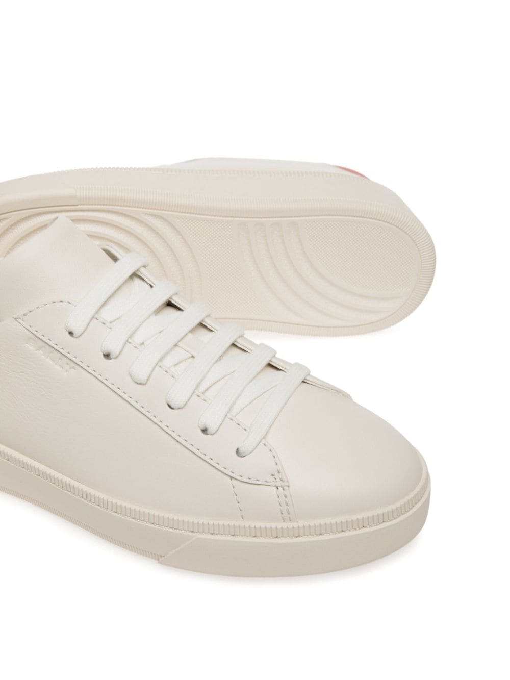 Shop Bally Embossed-logo Leather Sneakers In White