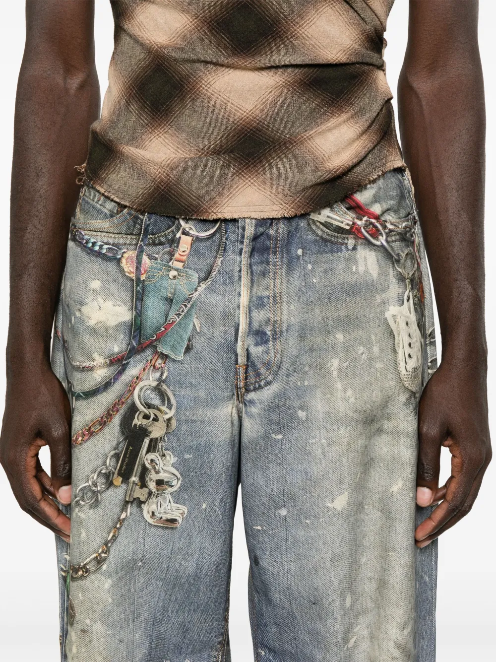 Acne Studios 1981M broek met wijde pijpen Blauw