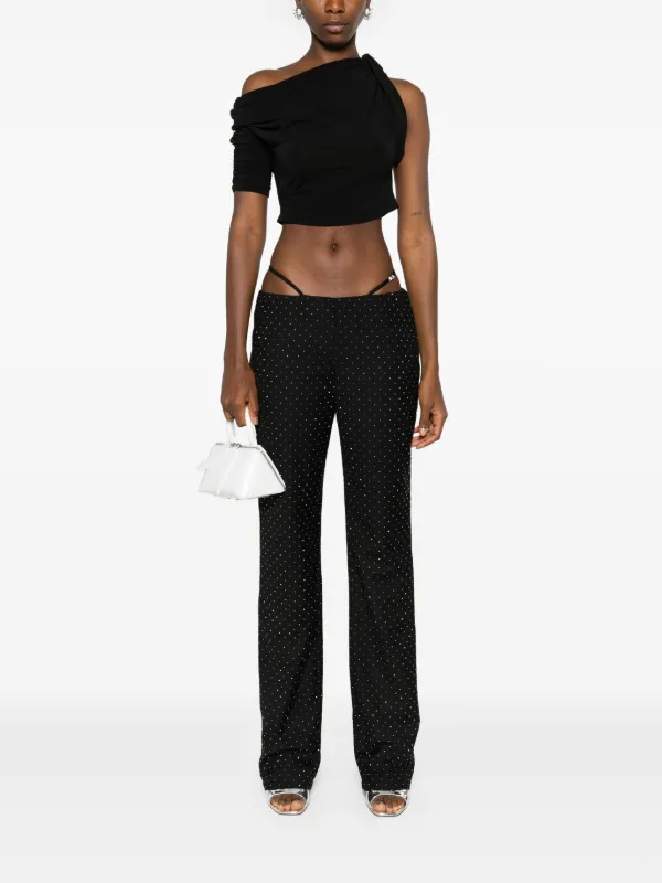 Chiara Ferragni rhinestone-embellished straight-leg Trousers | Black | FARFETCH CA