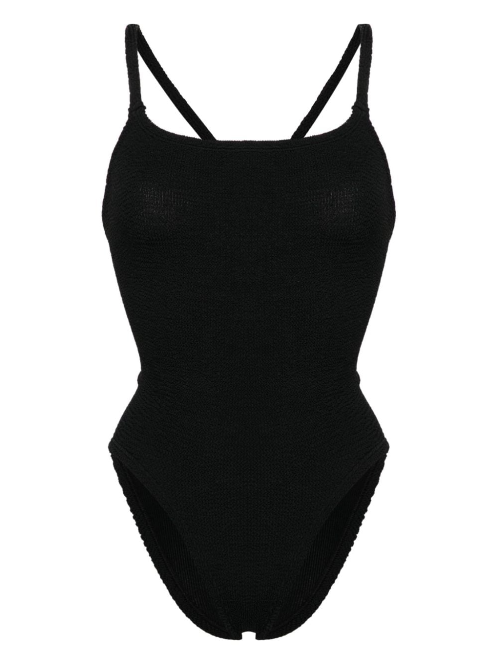 Shop Hunza G Bette Shirred Swimsuit In Black