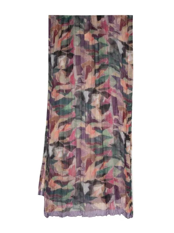 Chanel Pre-owned Pleated Silk Scarf in Purple