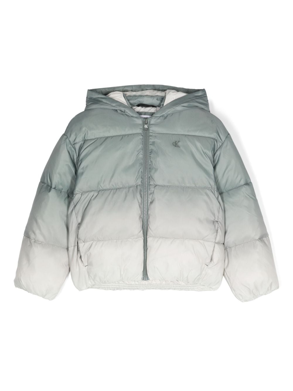 Calvin Klein Kids' Ombré-effect Padded Jacket In Green