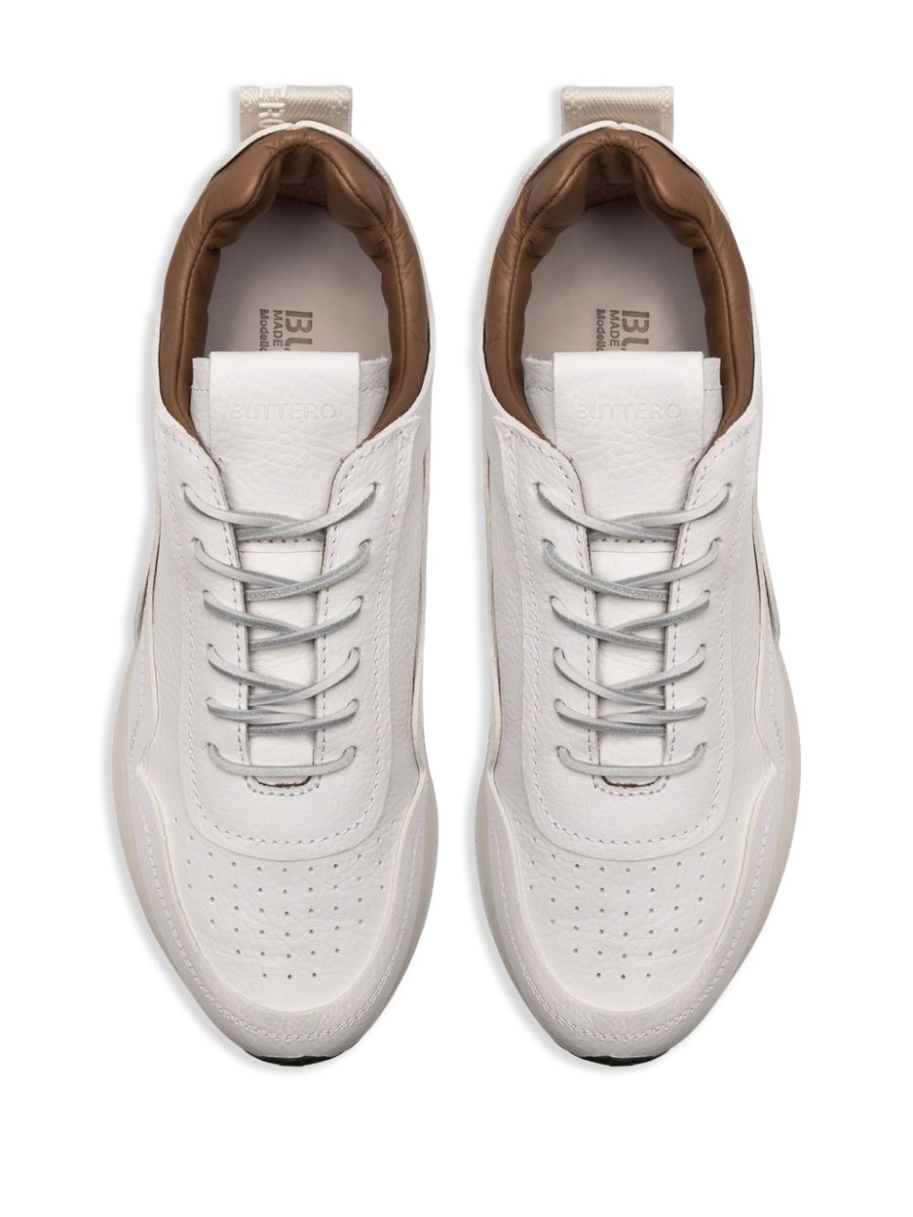 Shop Buttero Vinci Leather Sneakers In White