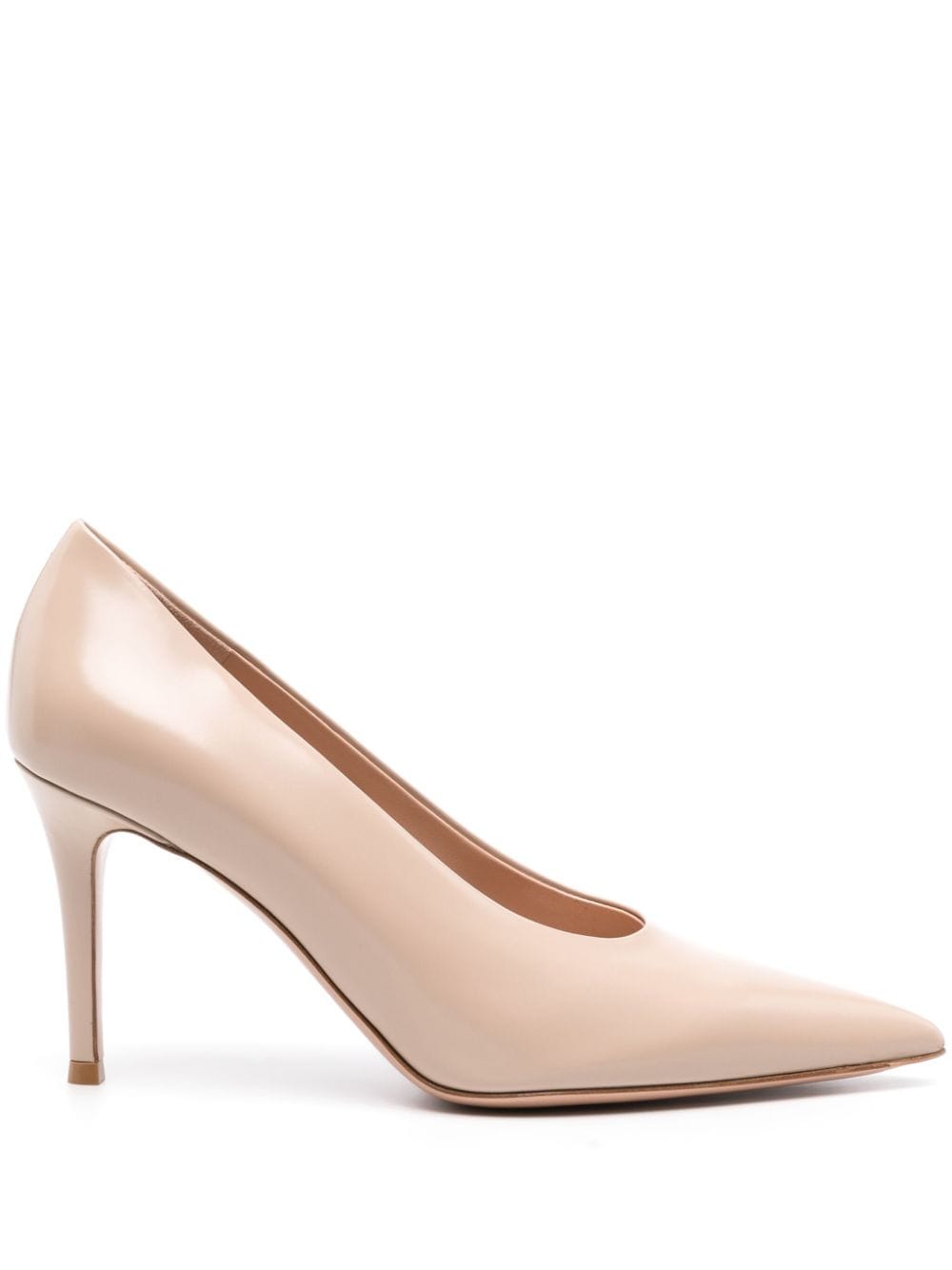 Gianvito Rossi pointed-toe leather pumps Neutrals