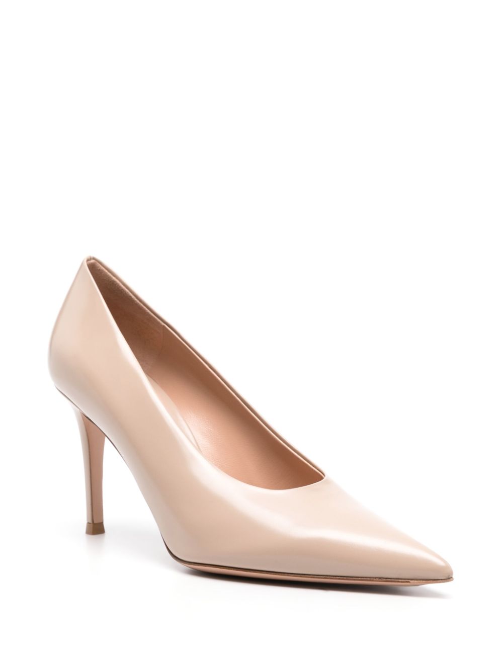 Gianvito Rossi pointed-toe leather pumps - Beige