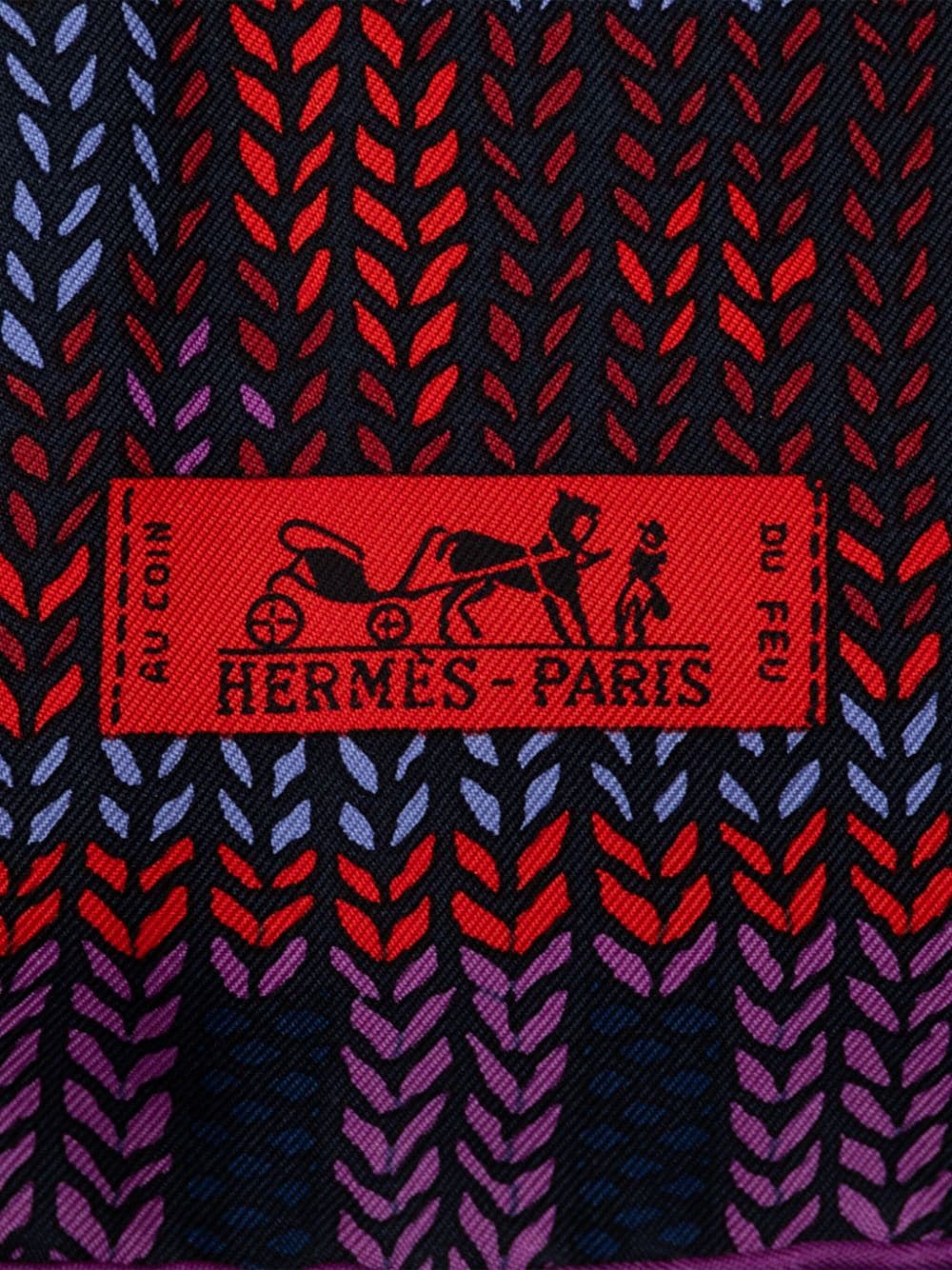 Pre-owned Hermes 2000-2023 Au Coin Du Feu Silk Scarf Scarves In Blue