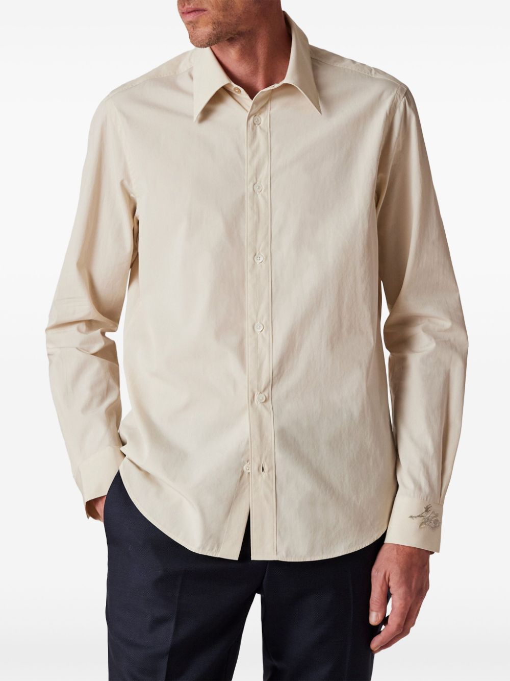 Paul Smith embroidered poplin shirt - Beige