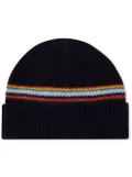 Paul Smith artist-stripe beanie - Blue