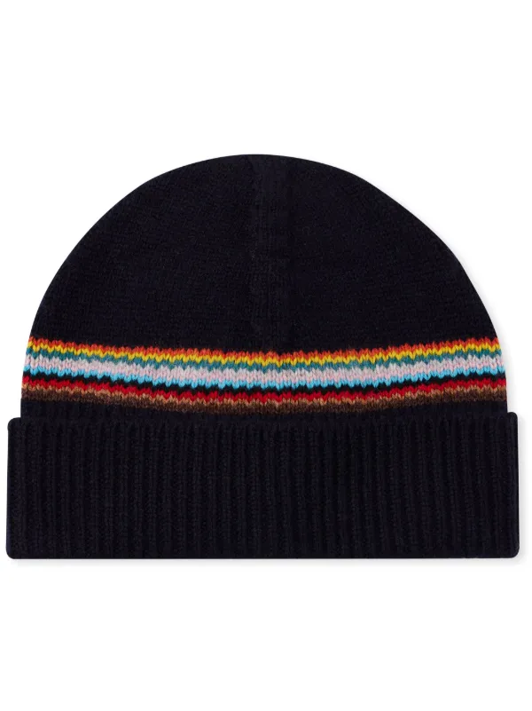Paul Smith artist-stripe Beanie Blue FARFETCH JO