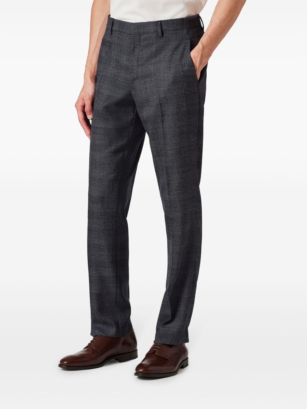 Paul Smith Slim-fit broek met gingham ruit Blauw