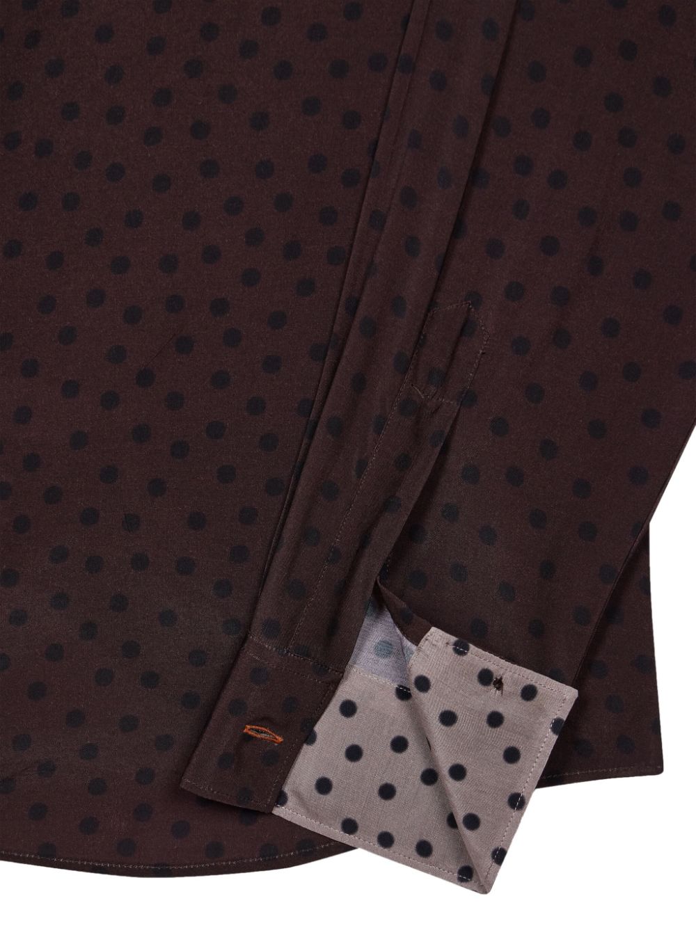 Shop Paul Smith Blur Polka-print Shirt In Braun