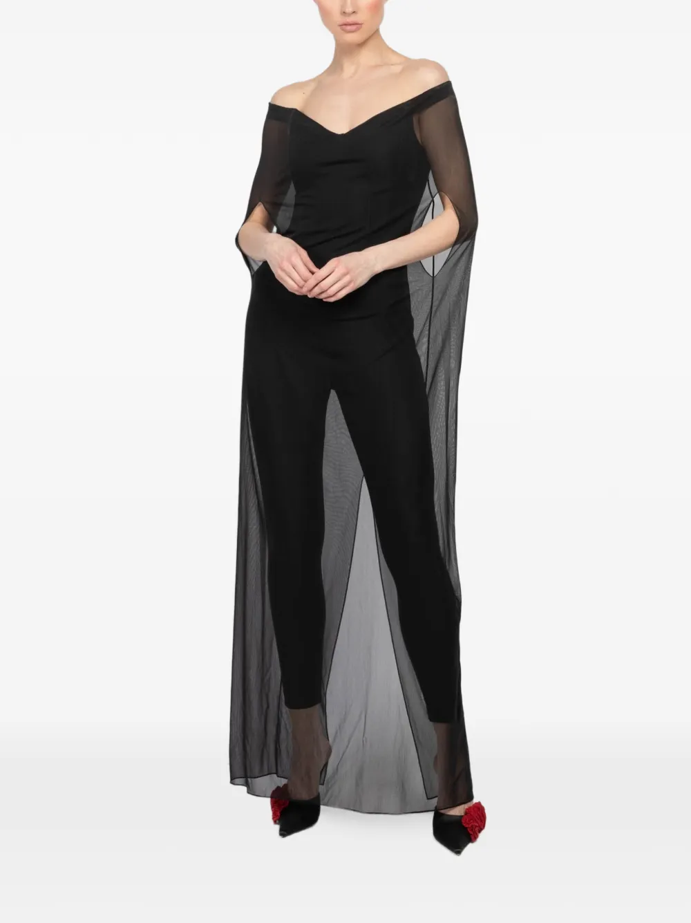 Brandon Maxwell Samira off-shoulder jumpsuit - Nero