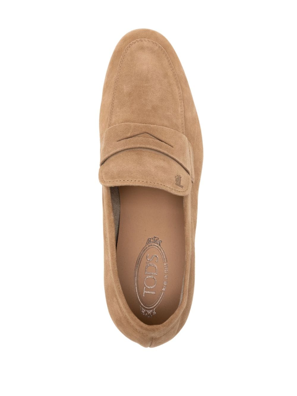 Shop Tod's Penny-slot Suede Loafers In 褐色