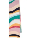 Paul Smith stripe-pattern lambs wool scarf - Pink