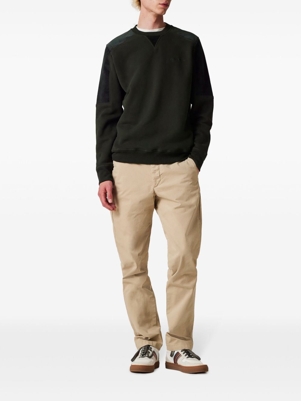 PS Paul Smith corduroy-panel sweatshirt - Groen