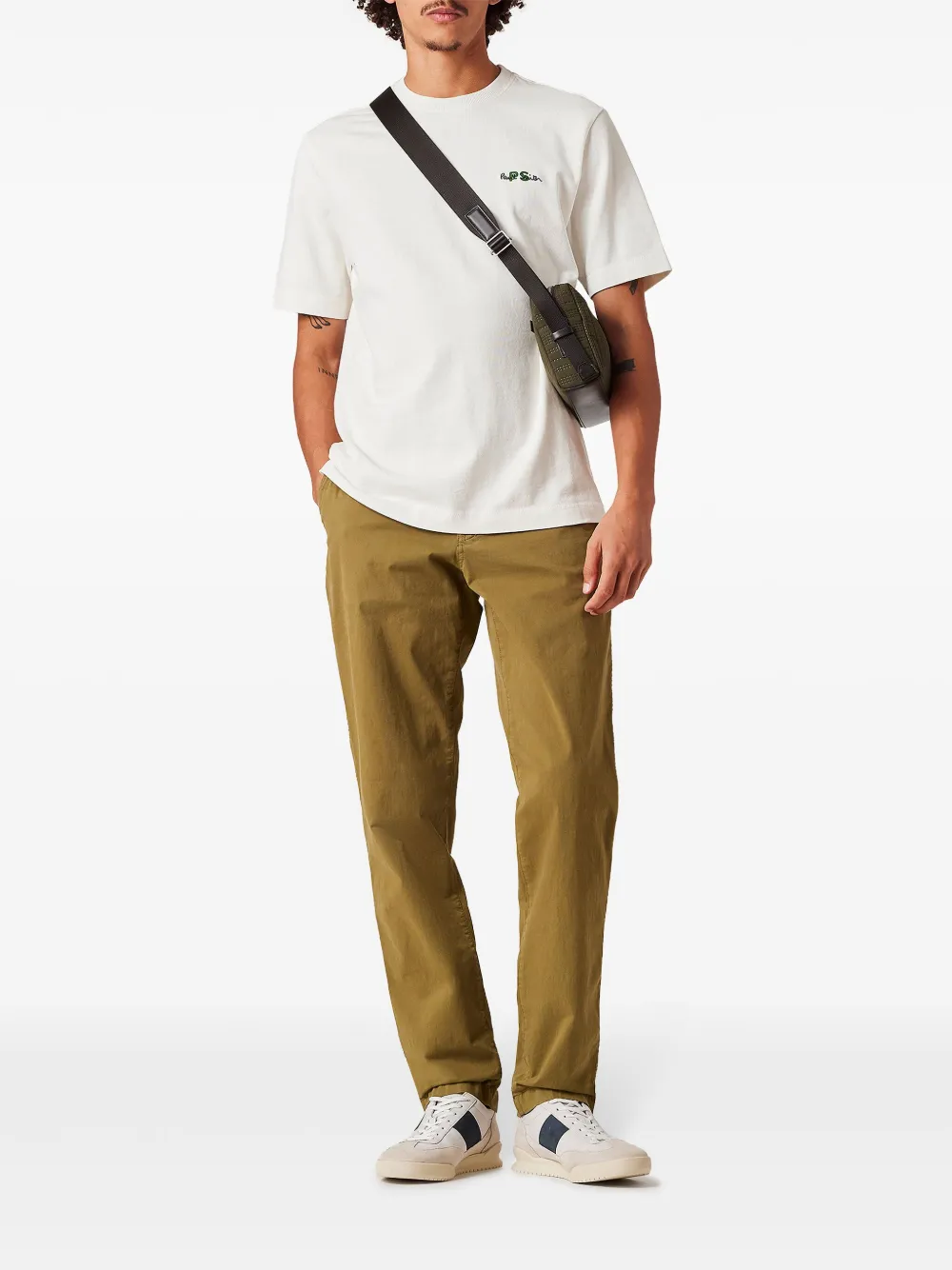 PS Paul Smith logo-embroidered T-shirt - Wit