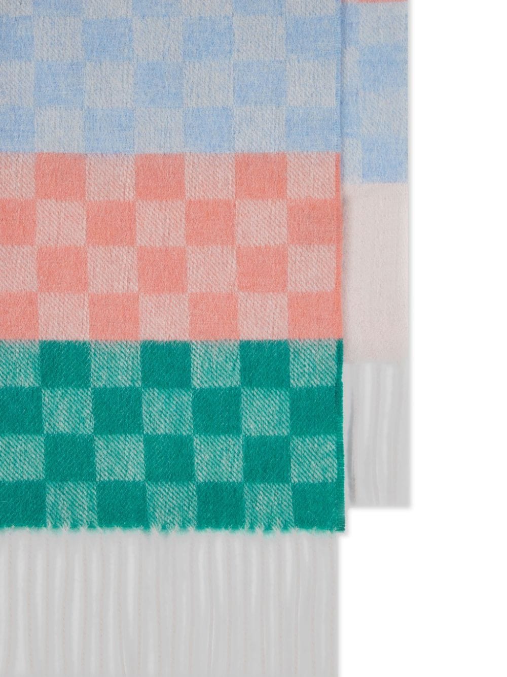 Paul Smith checked lambs wool scarf - Blauw