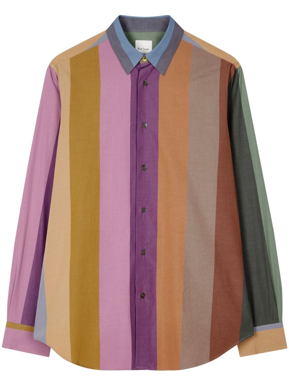 Shop Paul Smith Rainbow Stripe Cotton Shirt In Pink