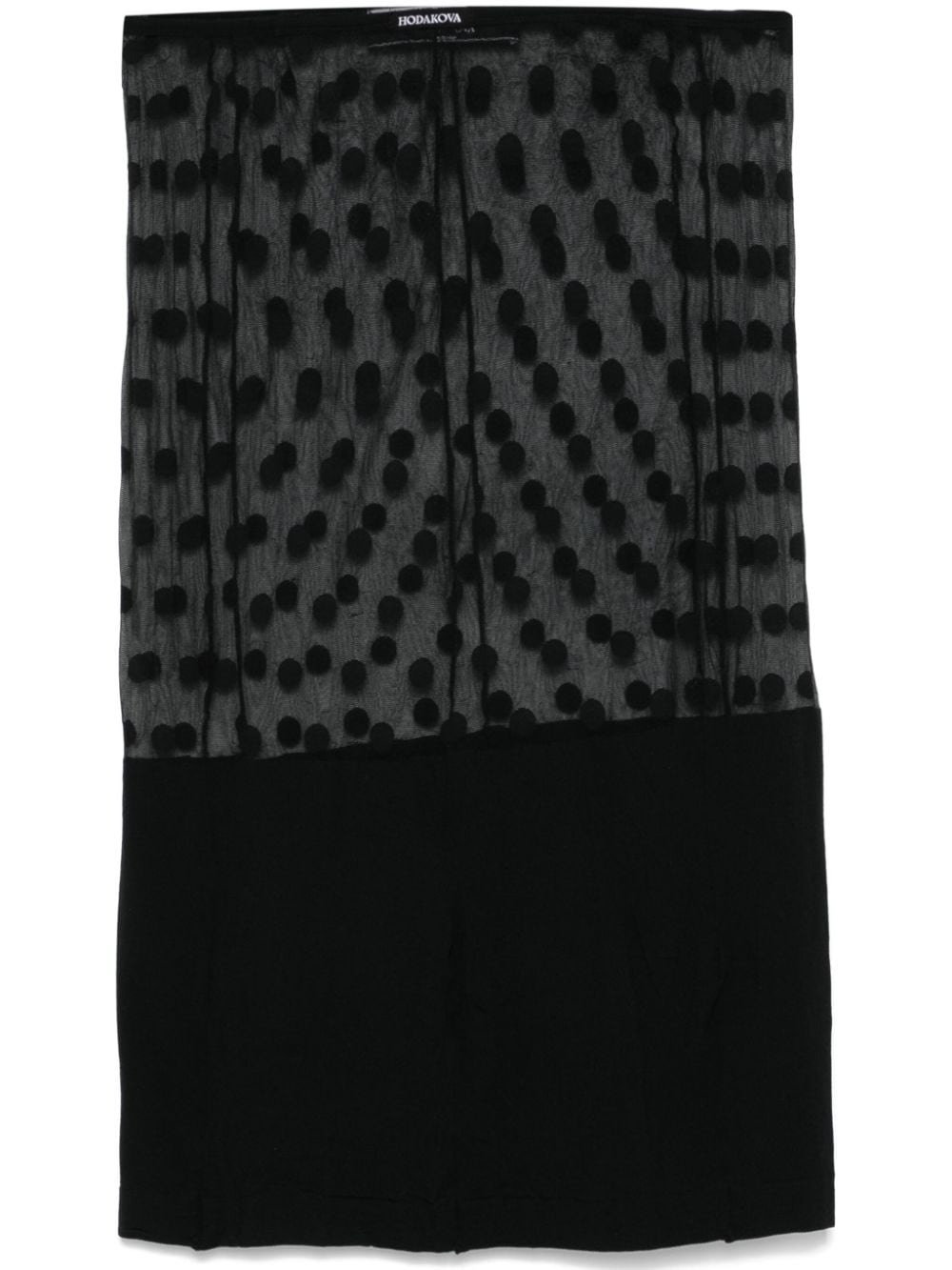 Shop Hodakova Semi-sheer Midi Skirt In Black