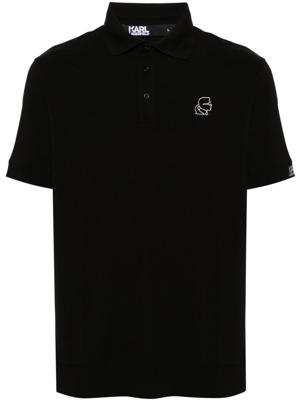 Karl Lagerfeld Logo-print Reflective Detailing Polo Shirt In Black