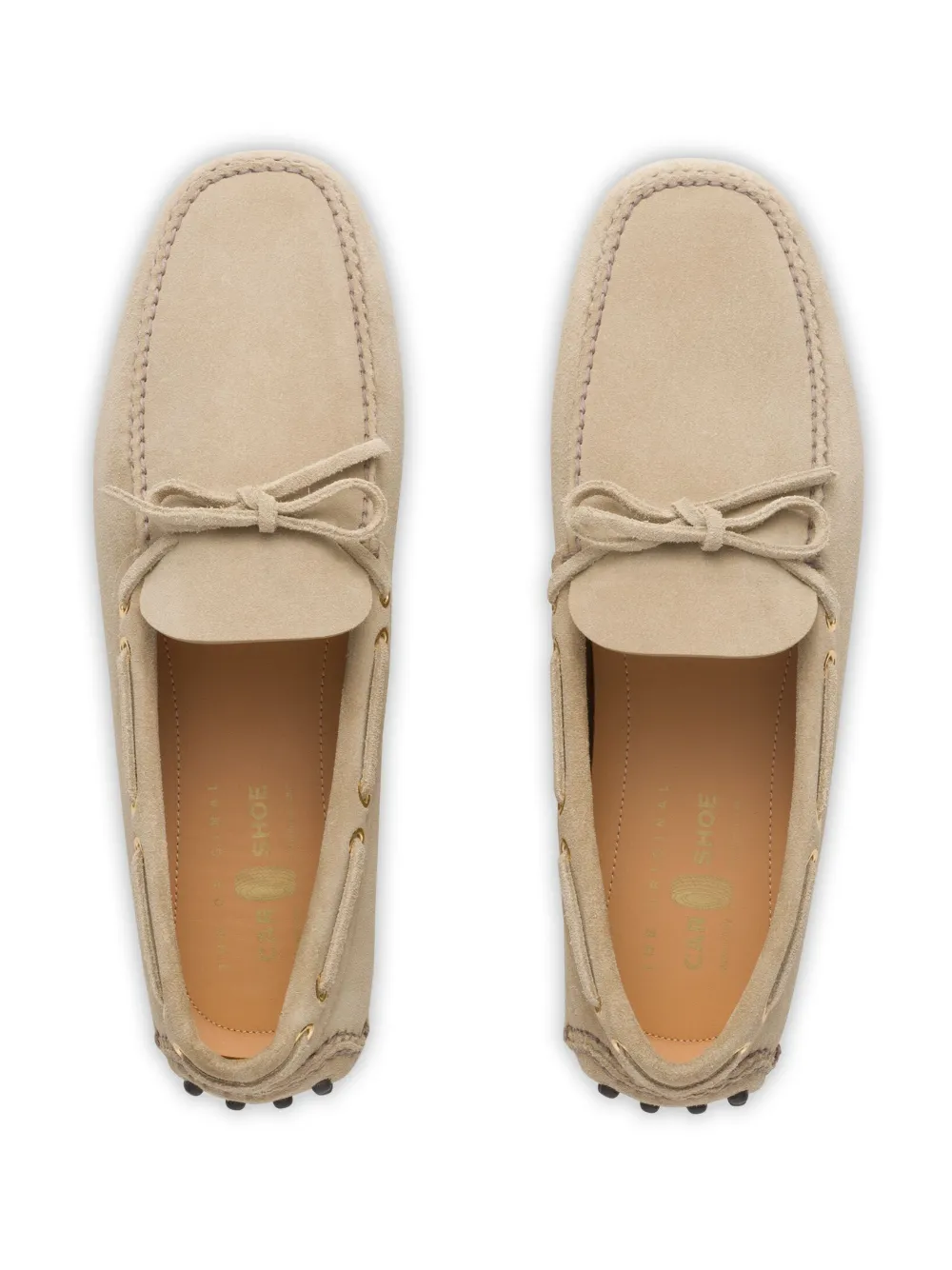 Shop Car Shoe Suede Driving Shoes In Neutrals