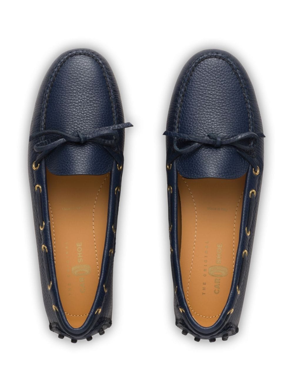 Shop Car Shoe Grained-leather Driving Shoes In Blue