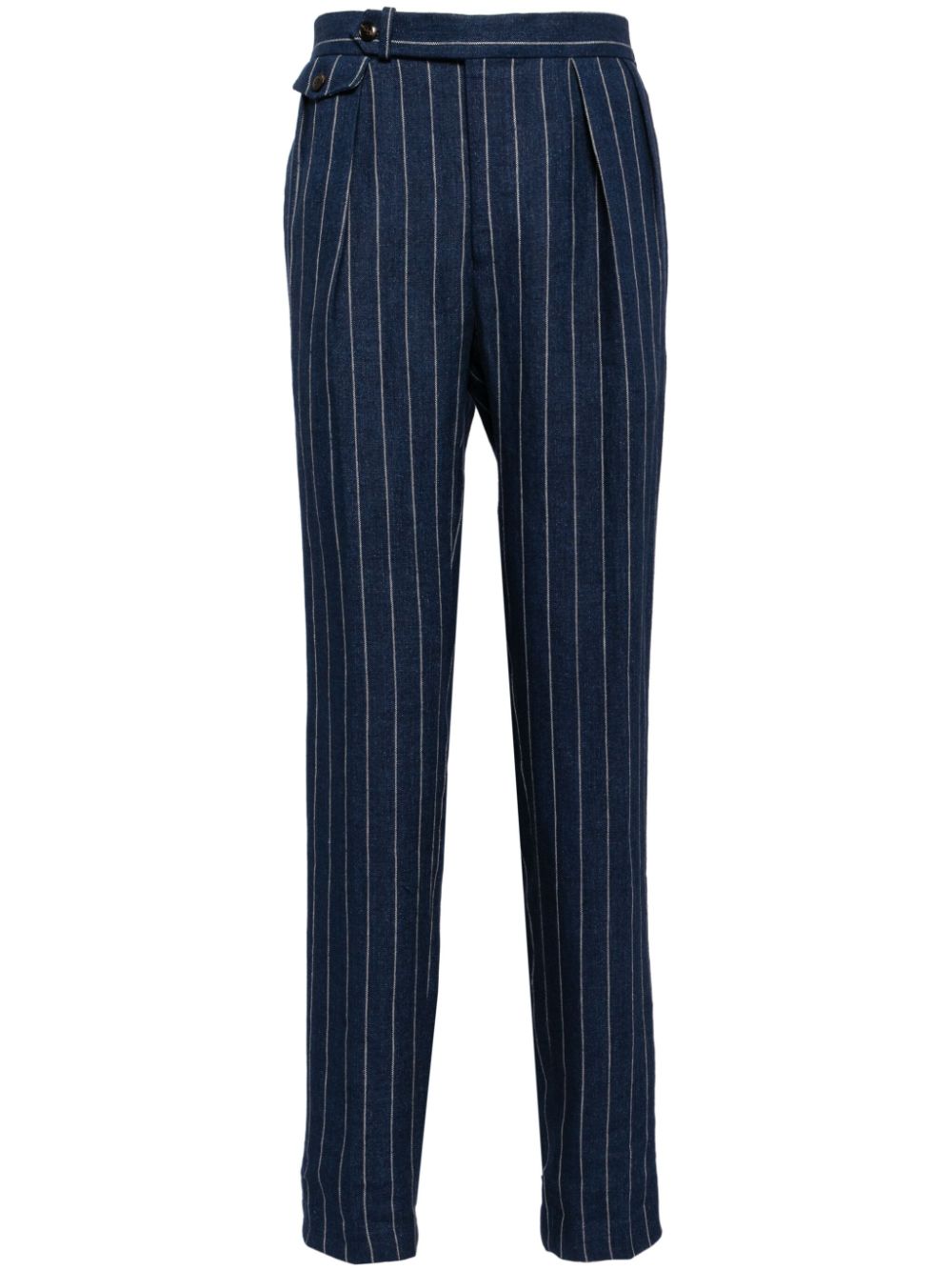 Polo Ralph Lauren Straight-leg Linen Trousers In Blue